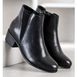 Goodin Botas clásicas de cuero ecológico negro 1