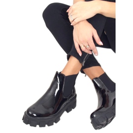 Botines Chelsea lacados en negro NC1086 Negro 2
