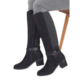Negro PE230P Botas de montar negras con parte superior flexible 2