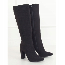 Botas negras en el poste negro NS072P Negro 1
