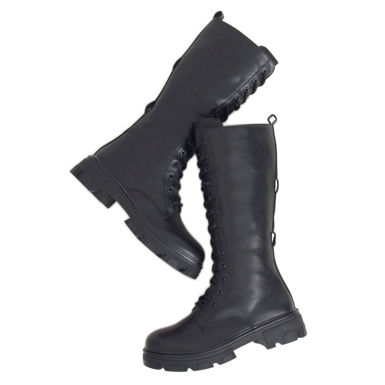 Botas negras con bolsillos RQ345 Negro 1 Botas negras con bolsillos RQ345 Negro 1