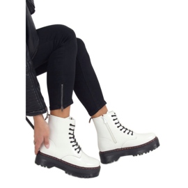 Botas Martens de suela alta, blanco KS-1255 Blanco 3