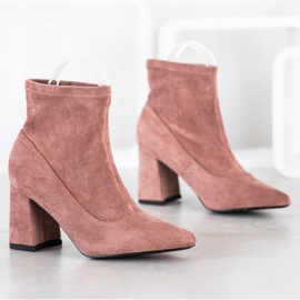SHELOVET Botines sin cordones en Spitz rosado 1