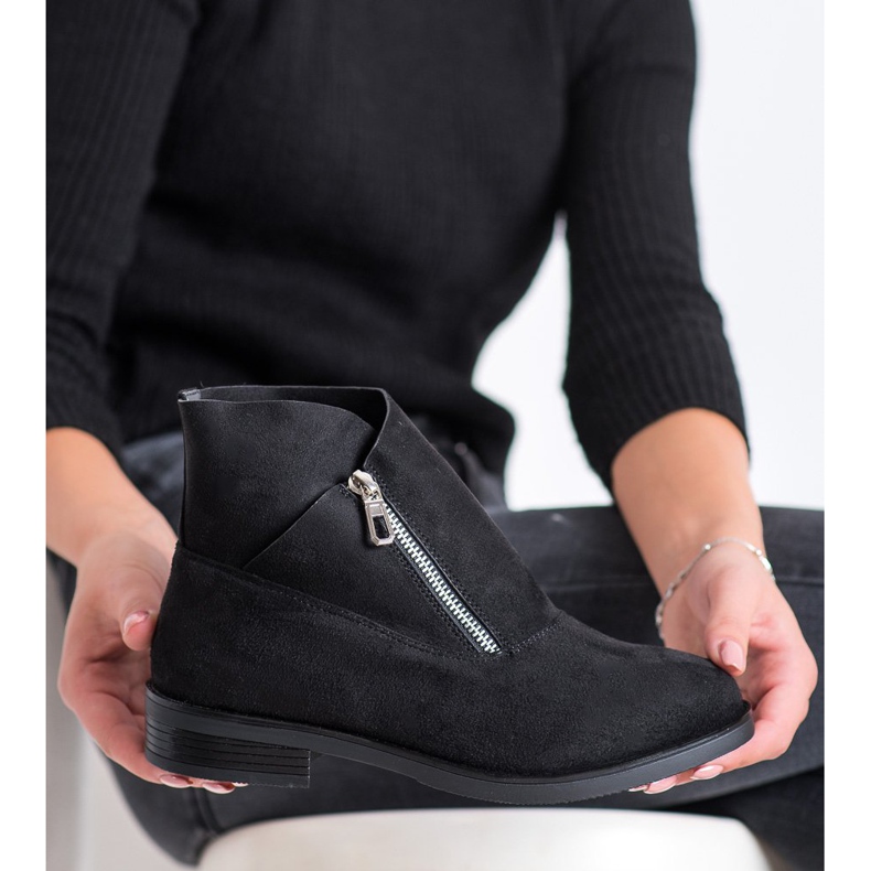 Gogo Botas de moda con cremallera. negro 2