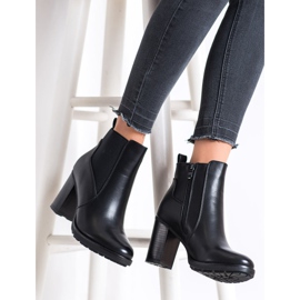 Lovery Botas casual de tacón alto negro 2