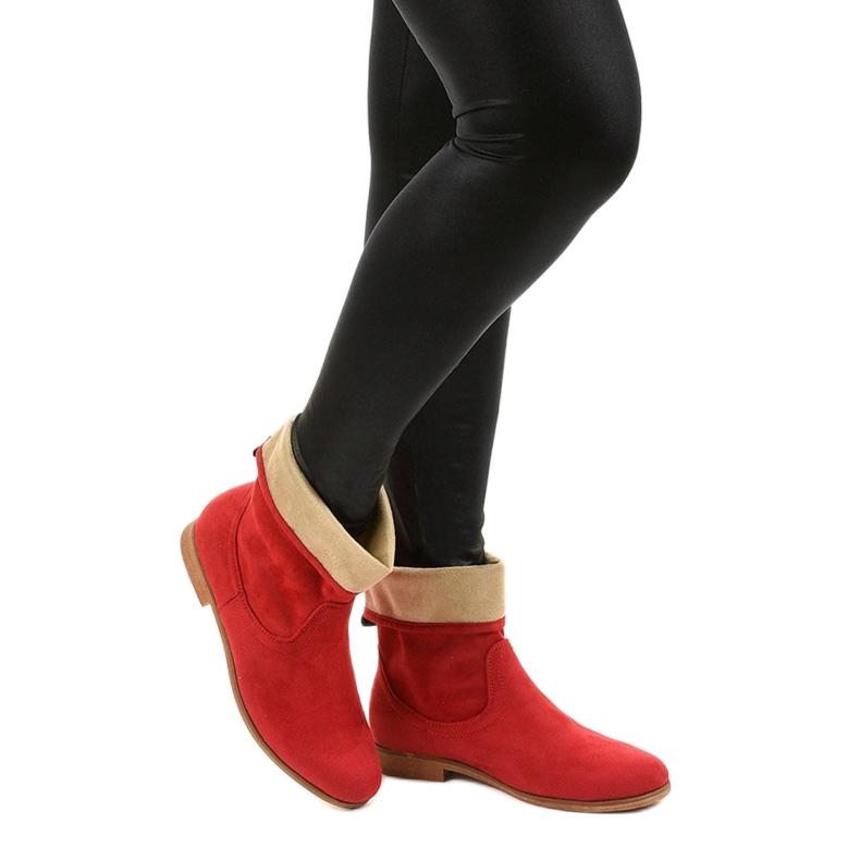 Botas sin cordones tipo ante rojo Islevine 1 Botas sin cordones tipo ante rojo Islevine 1