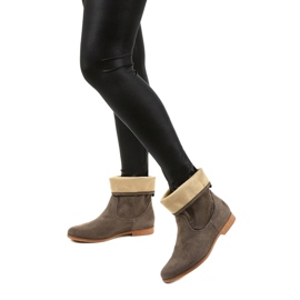 Botas sin cordones Islevine de ante caqui verde 2
