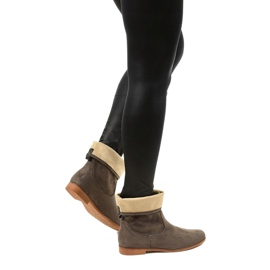 Botas sin cordones Islevine de ante caqui verde 3