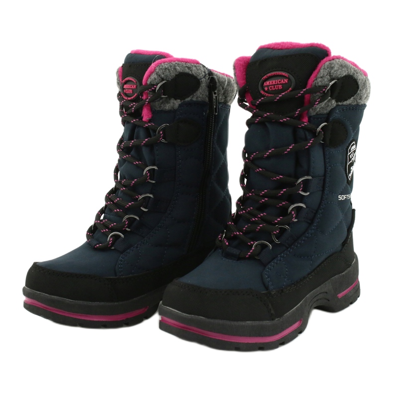 Botas de nieve con membrana American Club SN15 / 20 marino azul marino rosa gris 2