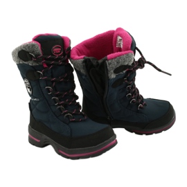 Botas de nieve con membrana American Club SN15 / 20 marino azul marino rosado gris 3
