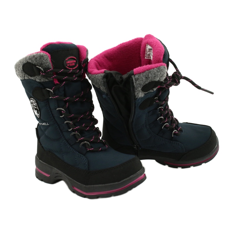 Botas de nieve con membrana American Club SN15 / 20 marino azul marino rosa gris 3
