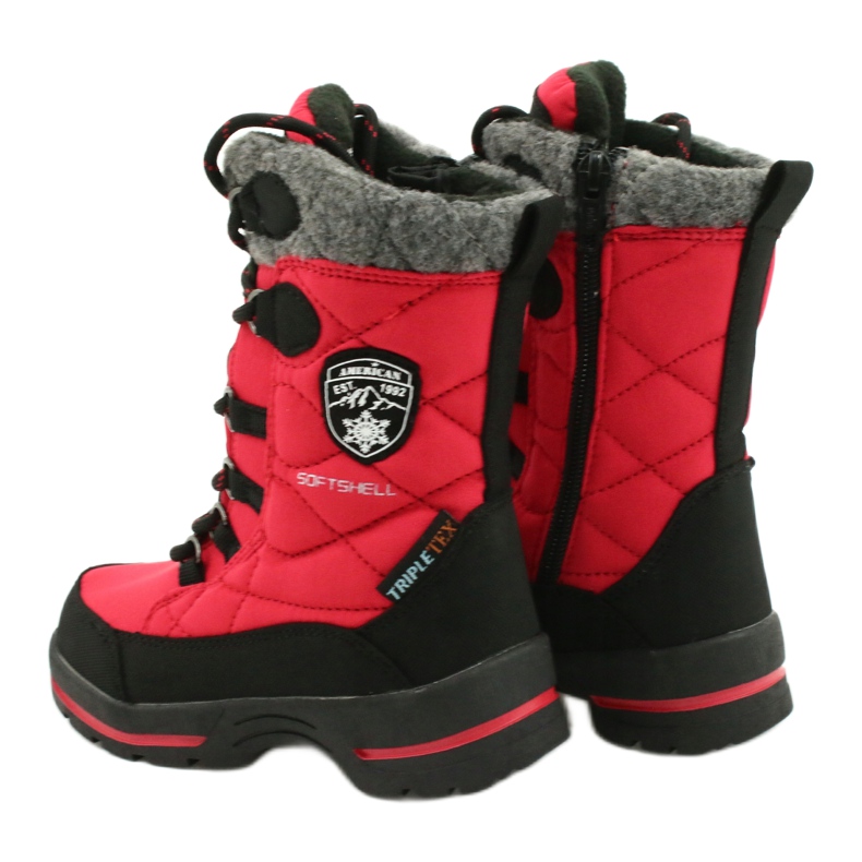 Botas de nieve con membrana American Club SN15 / 20 rojo negro gris 3