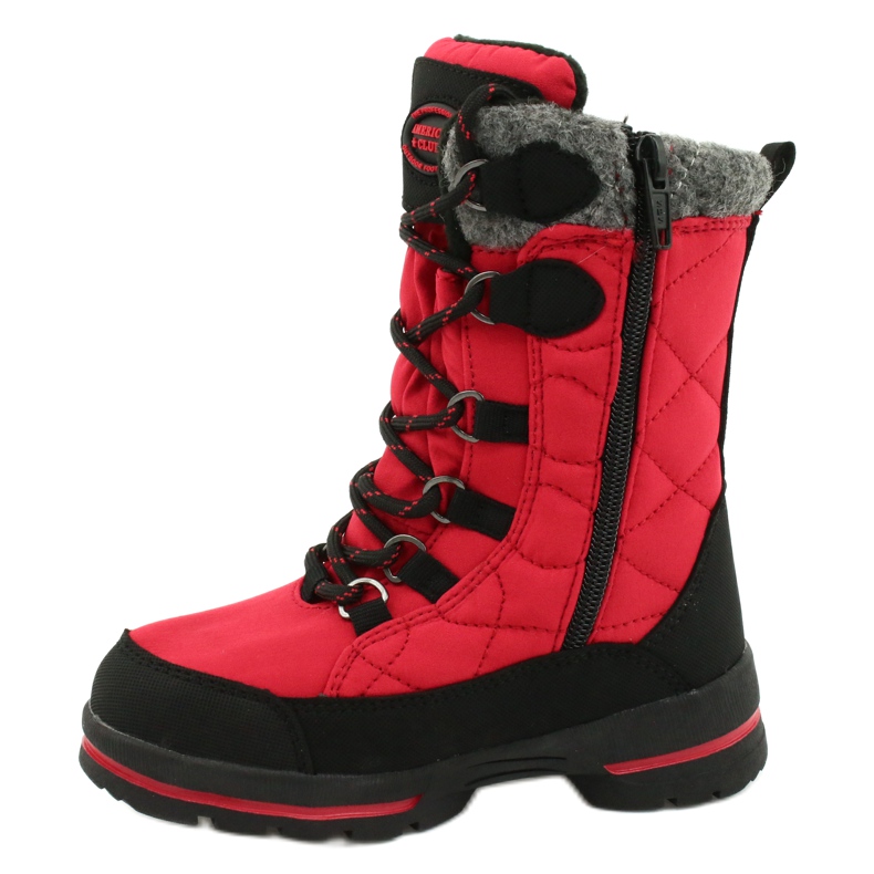 Botas de nieve con membrana American Club SN15 / 20 rojo negro gris 1
