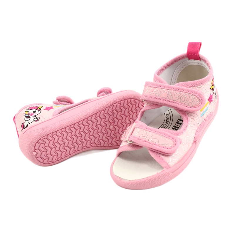 American Club Sandalias zapatillas American TEN38 / 20, inserción de cuero rosa rosado 3