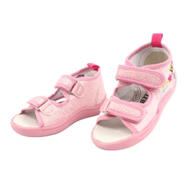 American Club Sandalias zapatillas American TEN38 / 20, inserción de cuero rosa 2