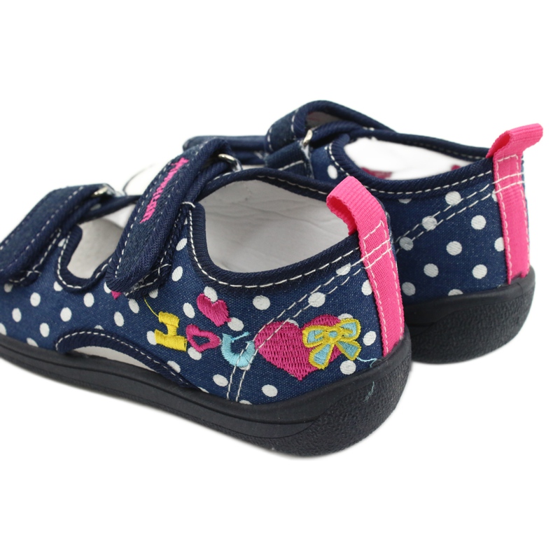 American Club Zapatillas, sandalias, calzado infantil americano, plantilla de piel azul marino rosado 5