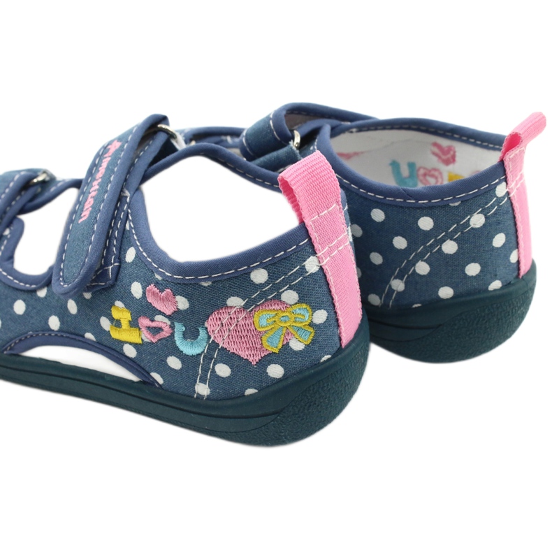 American Club Zapatillas, sandalias, calzado infantil americano, plantilla de piel blanco azul rosa 5