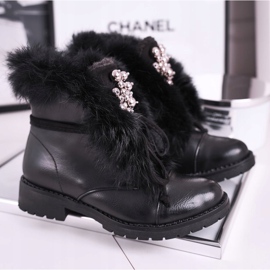 MSMG Botas Infantiles Negras Calientes Piel Ella negro 1