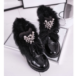 MSMG Botas Infantiles Lacada Cálida Negra Ella negro 4