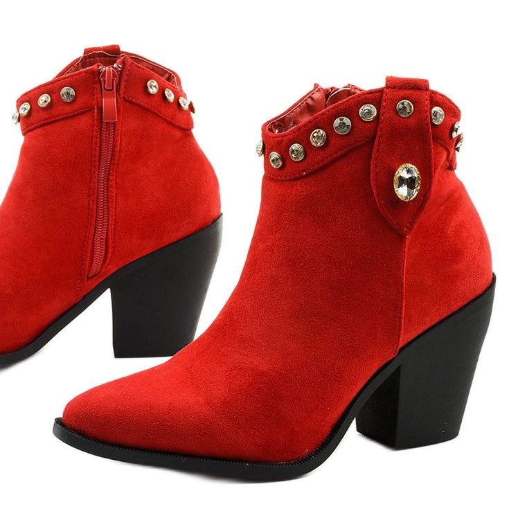 Botas vaqueras rojas con circonita Darnielle rojo 1 Botas vaqueras rojas con circonita Darnielle rojo 1