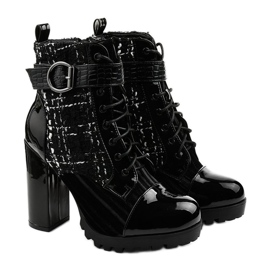 Botas de patchwork negras de Feramo negro 3