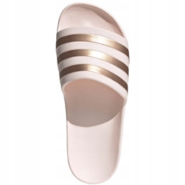 Zapatillas de mujer Adidas Adilette Aqua rosa y dorado FW4291 rosado 1