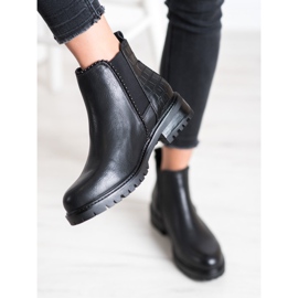 Super Me Botas negras Jodhpur con estampado de serpiente negro 2