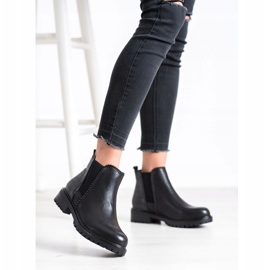 Super Me Botas negras Jodhpur con estampado de serpiente negro 3
