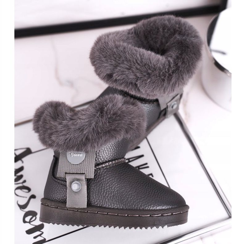 Apawwa Botas de nieve cálidas para niños con piel Marella gris 2