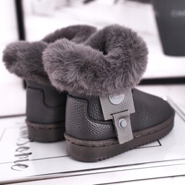 Apawwa Botas de nieve cálidas para niños con piel Marella gris 4