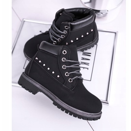 MSMG Botas gonzo cálidas negras para niños con tachuelas negro 3