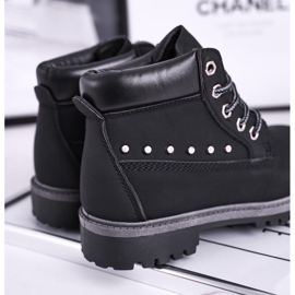 MSMG Botas gonzo cálidas negras para niños con tachuelas negro 4