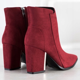 Corina Botines de moda burdeos rojo 2
