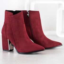 Corina Botines de moda burdeos rojo 3