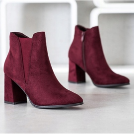 Lovery Botines de ante con cremallera rojo 3