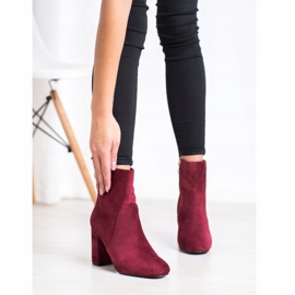 Diamantique Botas de gamuza con estilo rojo 3