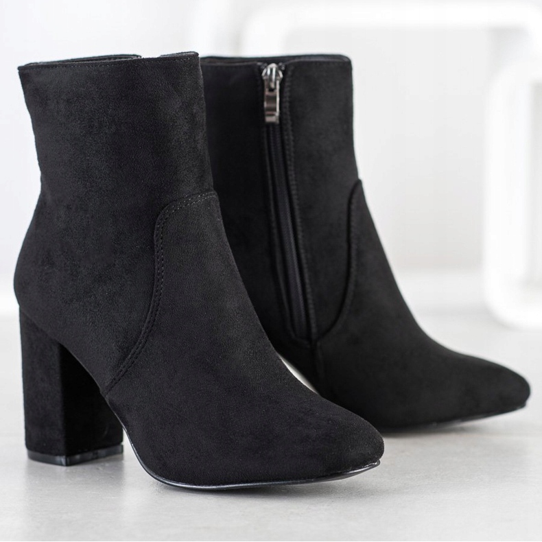Diamantique Botas de gamuza con estilo negro 1