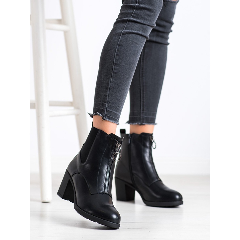 Gogo Botas abrigadas con cremallera negro 1