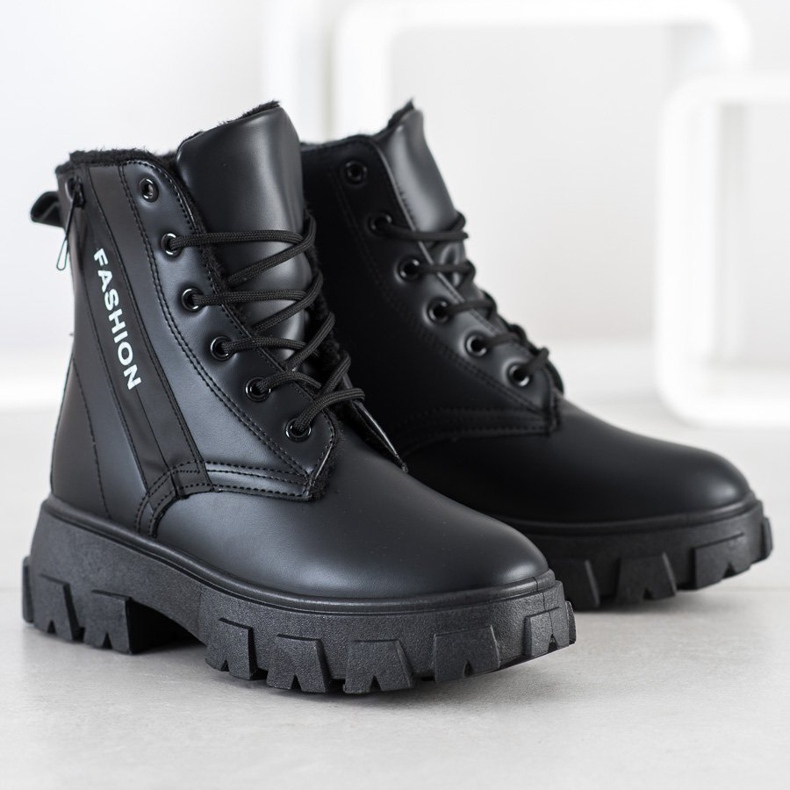 SHELOVET Tramperos negros de moda 1 SHELOVET Tramperos negros de moda 1