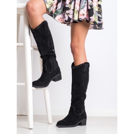 Small Swan Botas de vaquero con adornos negro 1 Small Swan Botas de vaquero con adornos negro 1