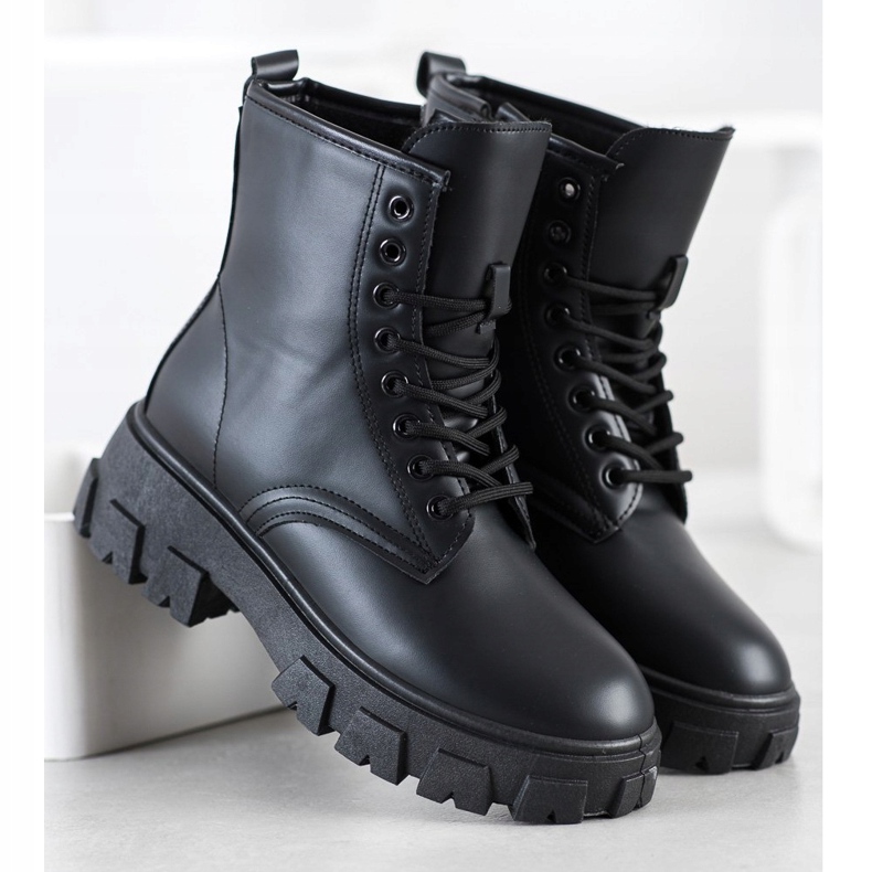 SHELOVET Botas en la plataforma negro 2