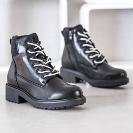 SHELOVET Botas atadas con estilo negro 1