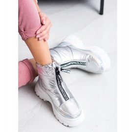 SHELOVET Botas de nieve en el control deslizante plata 1
