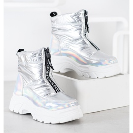 SHELOVET Botas de nieve en el control deslizante plata 2