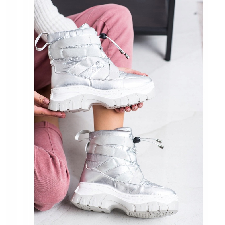 SHELOVET Calentando botas de nieve plateadas plata 1