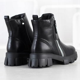 Weide Botas de moda con cremallera decorativa. negro 3