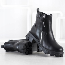 Weide Botas de moda con cremallera decorativa. negro 4