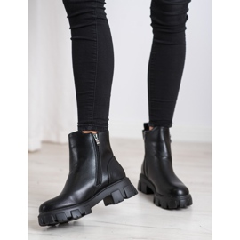 Weide Botas de moda con cremallera decorativa. negro 5