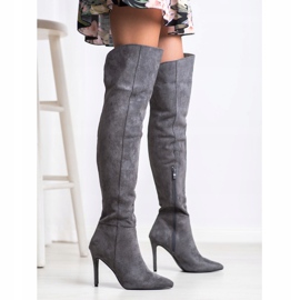 Small Swan Botas de tacón sexy gris 2