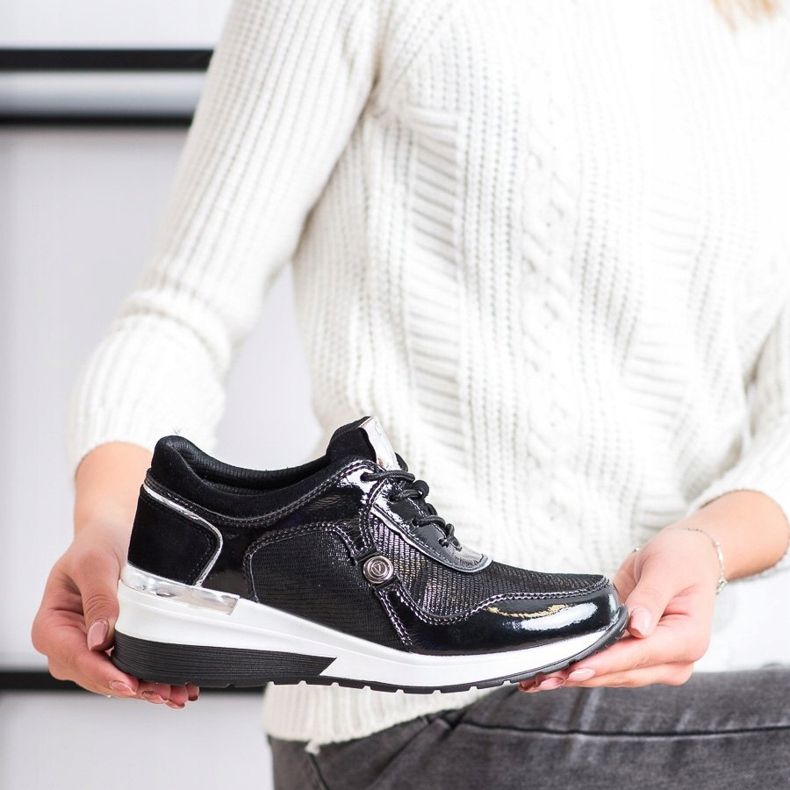 Zapatillas VINCEZA de piel negro 2